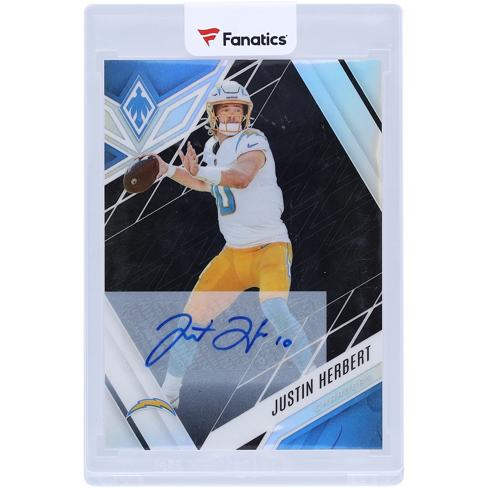Justin Herbert Los Angeles Chargers Autographed 2022 Panini Phoenix Black Prizm #49 #1/3 Card