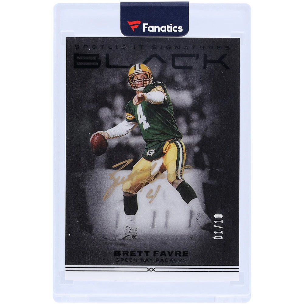 Brett Favre Green Bay Packers Autographed 2021 Panini Black Spotlight Signatures #SS-BF #1/10 Card