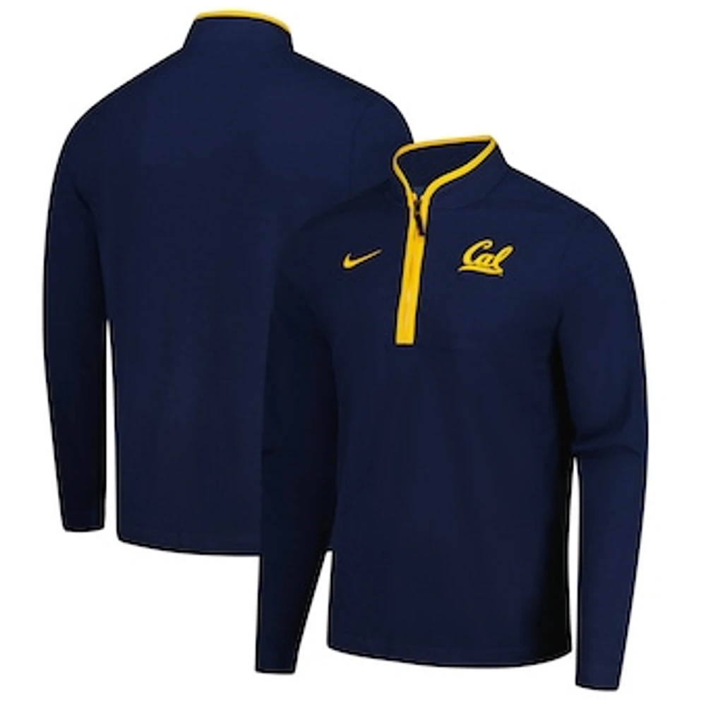 Men's Nike Navy Cal Bears Coaches Courtside Basketball Victory Performance Quarter-Zip Top