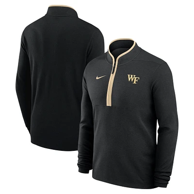 Men's Nike Black Wake Forest Demon Deacons Coaches Courtside Basketball Victory Performance Quarter-Zip Top