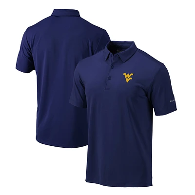 Men's Columbia Navy West Virginia Mountaineers Omni-Wick Drive Polo