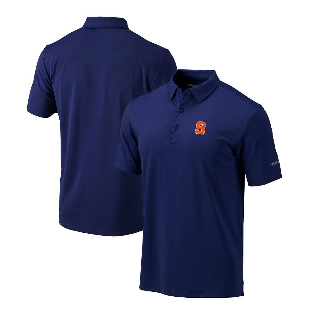 Men's Columbia Navy Syracuse Orange Omni-Wick Drive Polo
