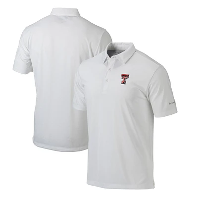 Men's Columbia White Texas Tech Red Raiders Omni-Wick Drive Polo