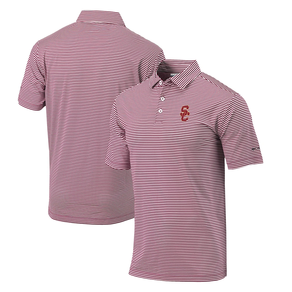 Men's Columbia Cardinal USC Trojans Omni-Wick Club Invite Polo