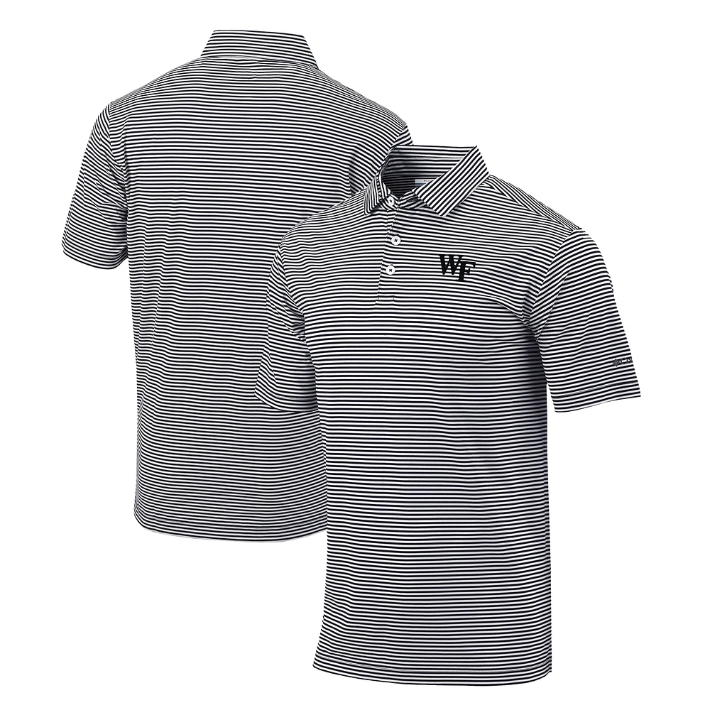 Men's Columbia Black Wake Forest Demon Deacons Omni-Wick Club Invite Polo