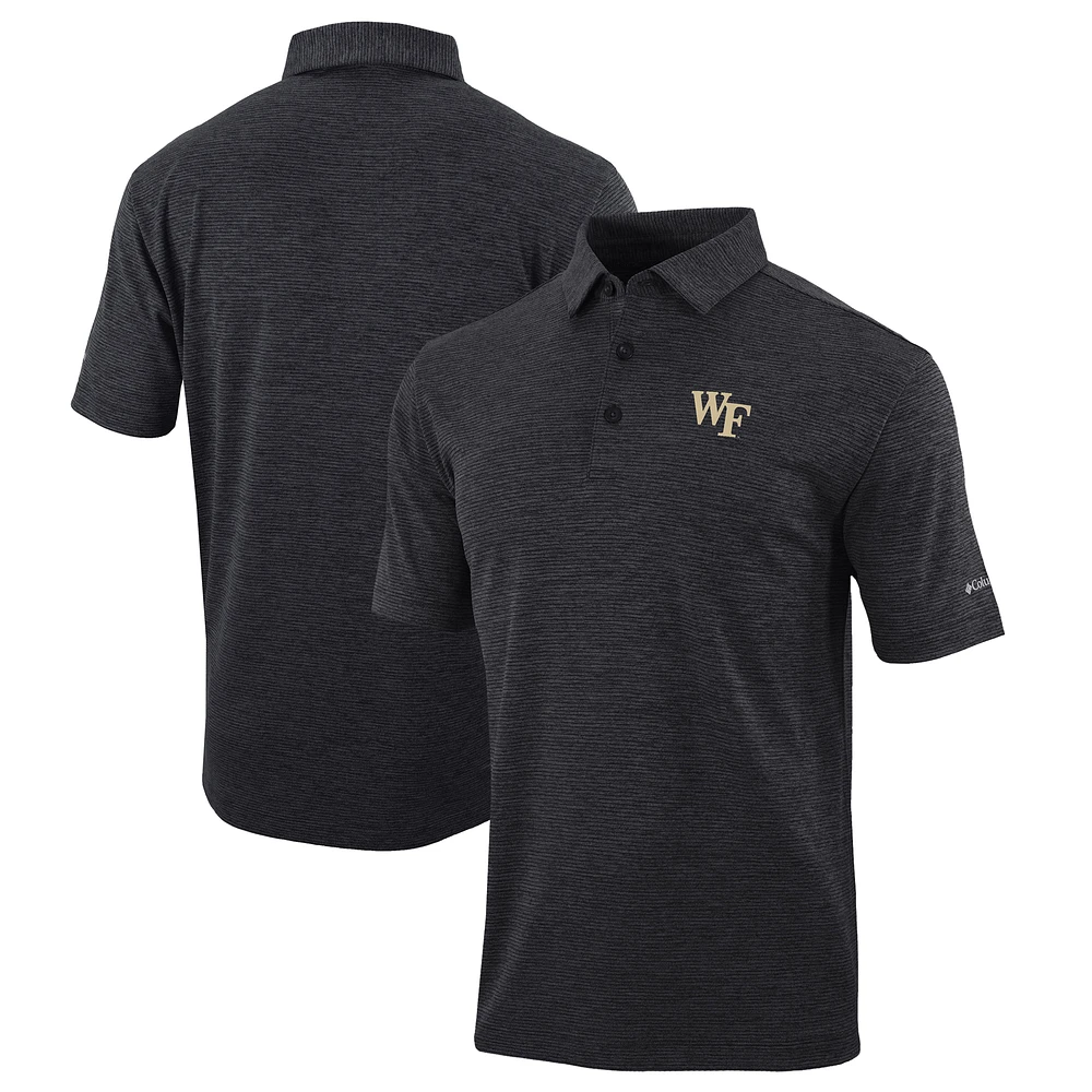 Men's Columbia Black Wake Forest Demon Deacons Omni-Wick Set II Polo