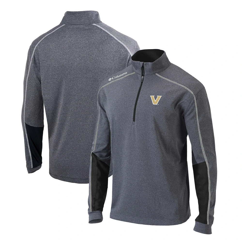 Men's Columbia Heather Gray/Black Vanderbilt Commodores Shotgun Omni-Wick Quarter-Zip Jacket