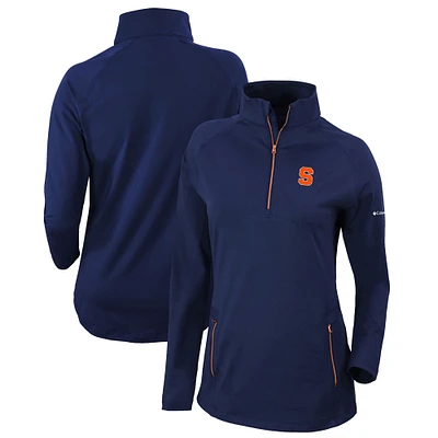 Women's Columbia Navy Syracuse Orange Outward Nine Omni-Wick Quarter-Zip Jacket