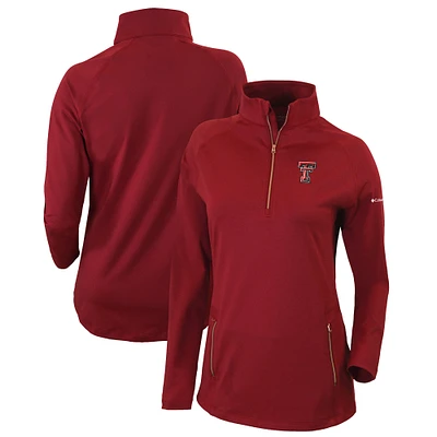 Women's Columbia Red Texas Tech Raiders Outward Nine Omni-Wick Quarter-Zip Jacket