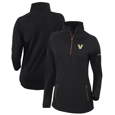Women's Columbia Black Vanderbilt Commodores Outward Nine Omni-Wick Quarter-Zip Jacket