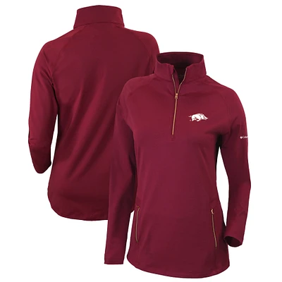 Women's Columbia Cardinal Arkansas Razorbacks Outward Nine Omni-Wick Quarter-Zip Jacket