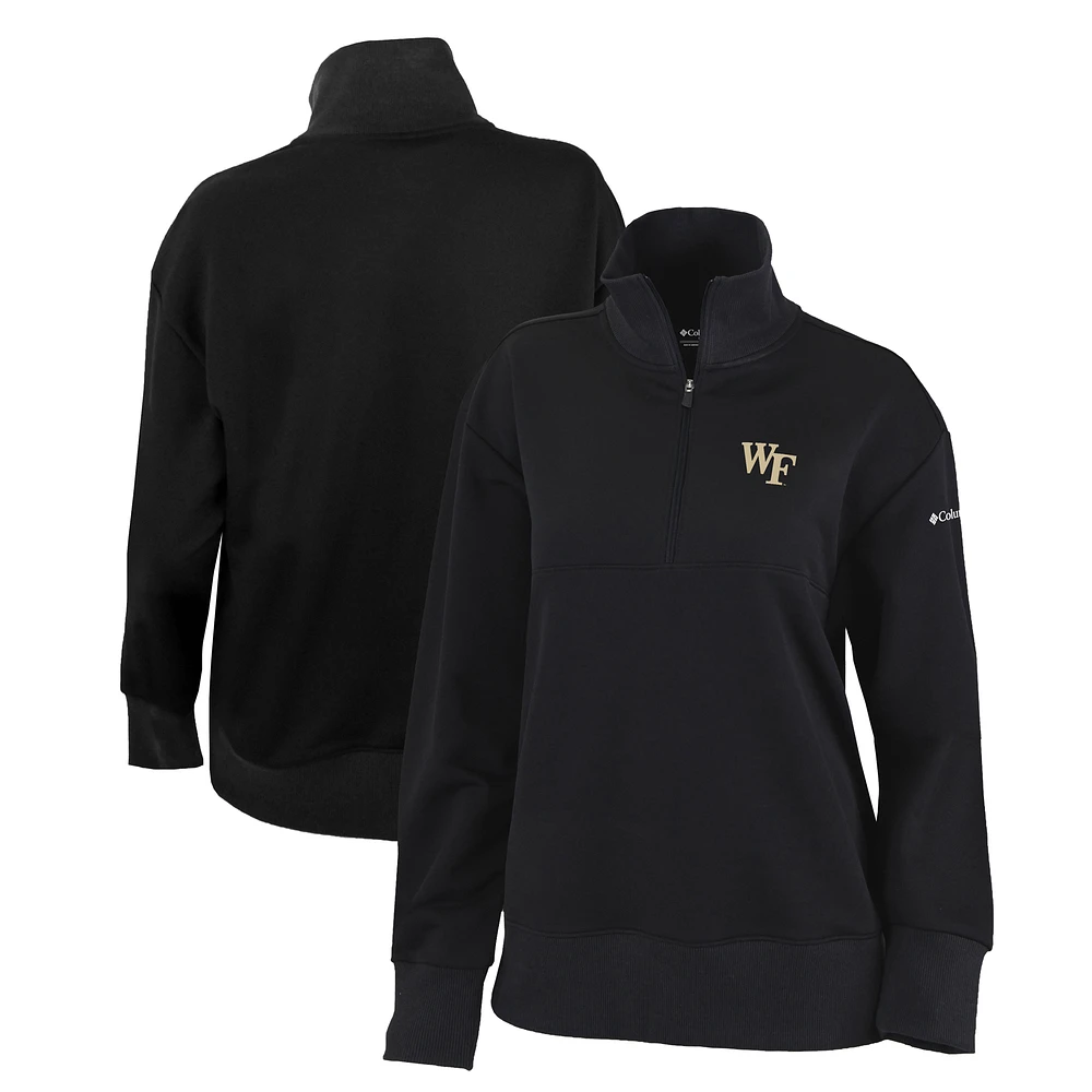 Women's Columbia Black Wake Forest Demon Deacons Birchwood Hills Omni-Wick Quarter-Zip Sweatshirt