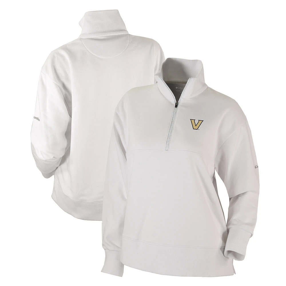 Women's Columbia White Vanderbilt Commodores Birchwood Hills Omni-Wick Quarter-Zip Sweatshirt