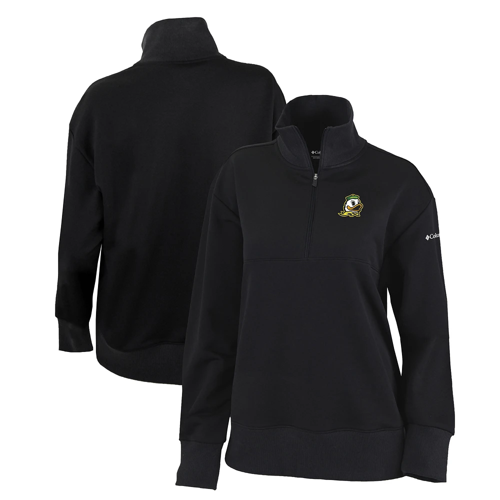 Women's Columbia Black Oregon Ducks Birchwood Hills Omni-Wick Quarter-Zip Sweatshirt