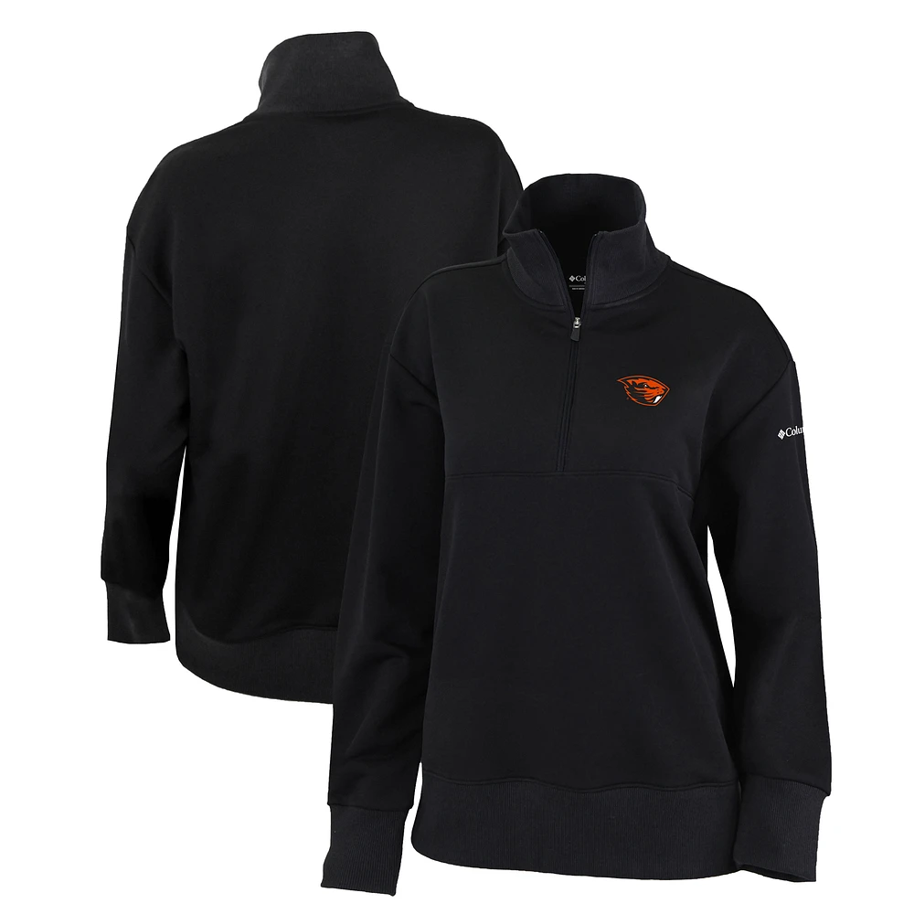Women's Columbia Black Oregon State Beavers Birchwood Hills Omni-Wick Quarter-Zip Sweatshirt