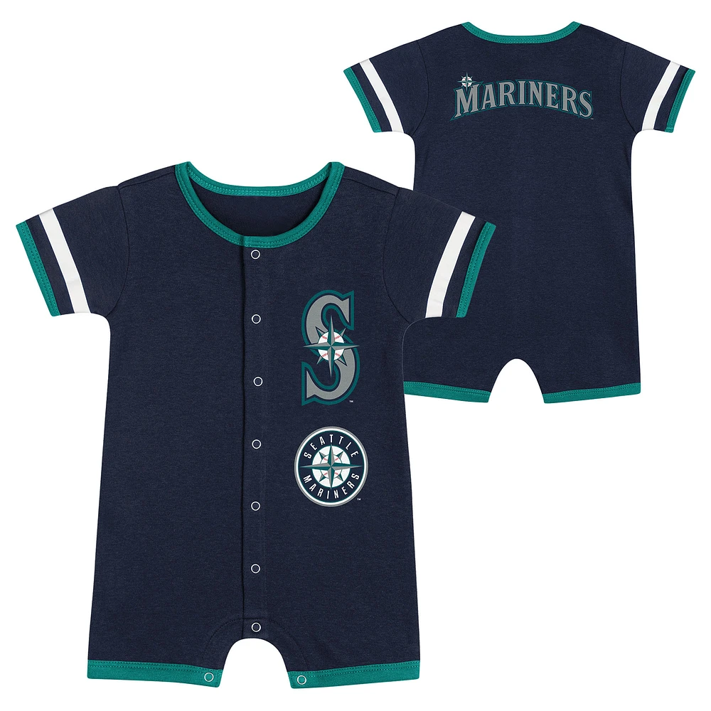 Infant Navy Seattle Mariners Double Hit Coverall 2-Piece Set