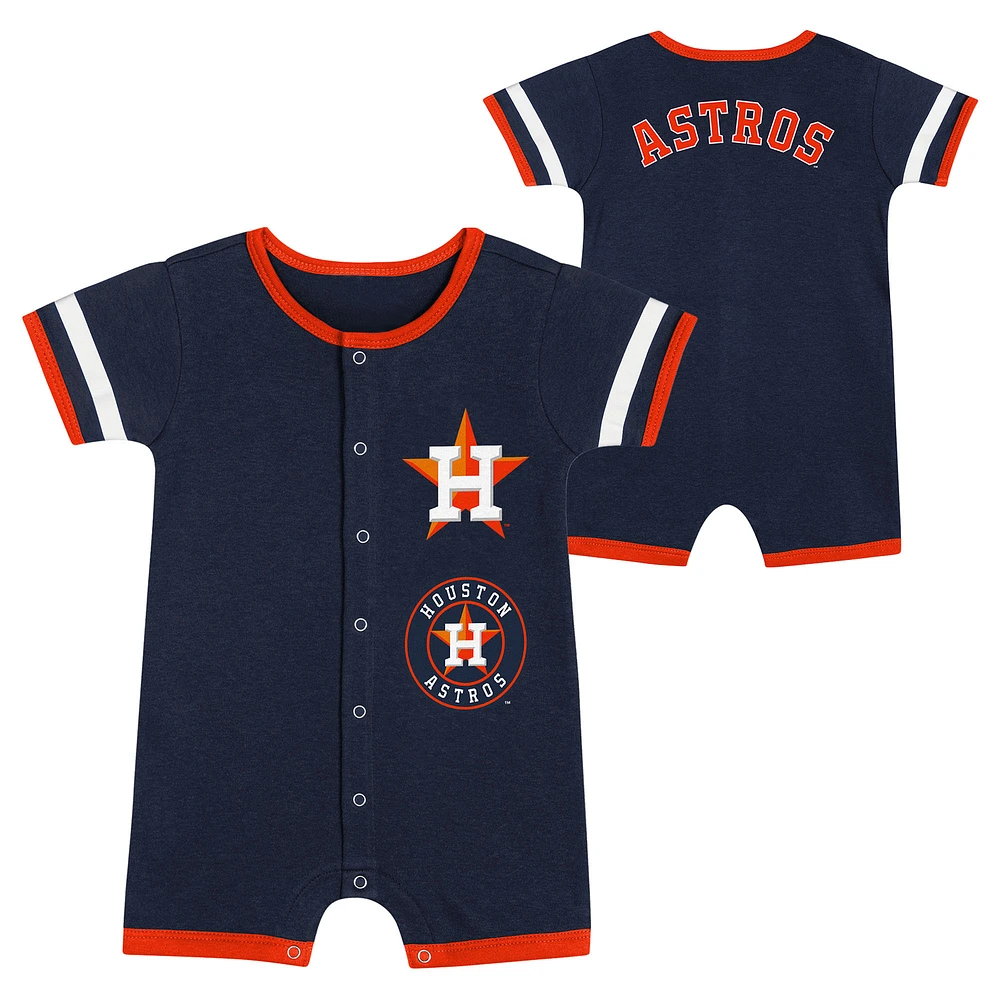 Infant Navy Houston Astros Double Hit Coverall 2-Piece Set