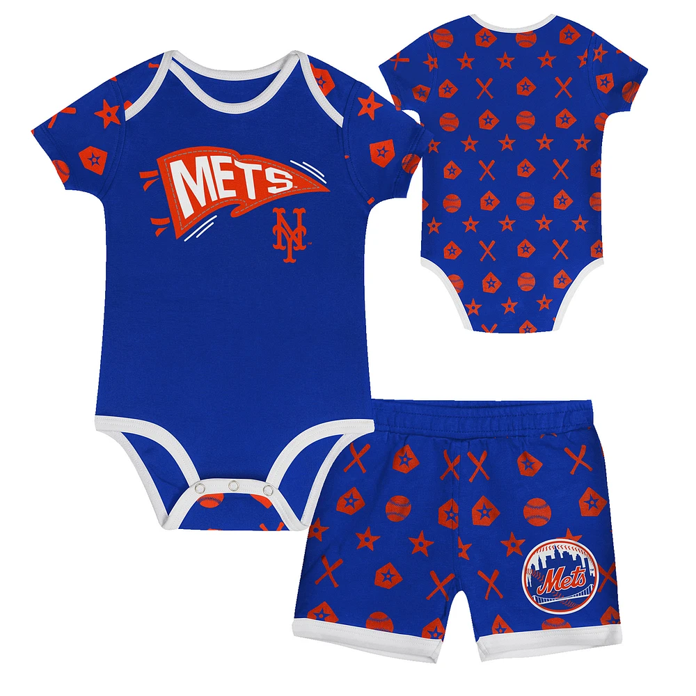 Infant Blue New York Mets On Deck 2-Piece Diaper Cover Set