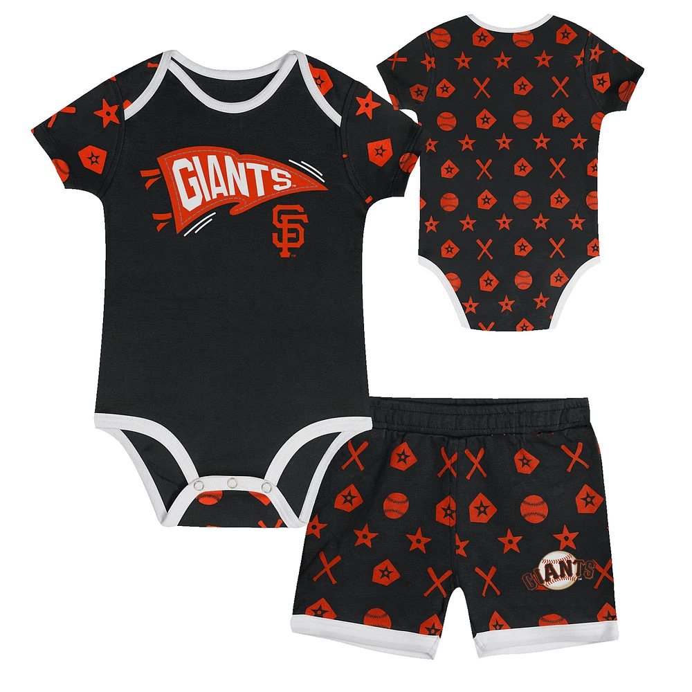 Infant Black San Francisco Giants On Deck 2-Piece Diaper Cover Set