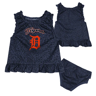 Infant Navy Detroit Tigers Playground Dress & Bloomers Set