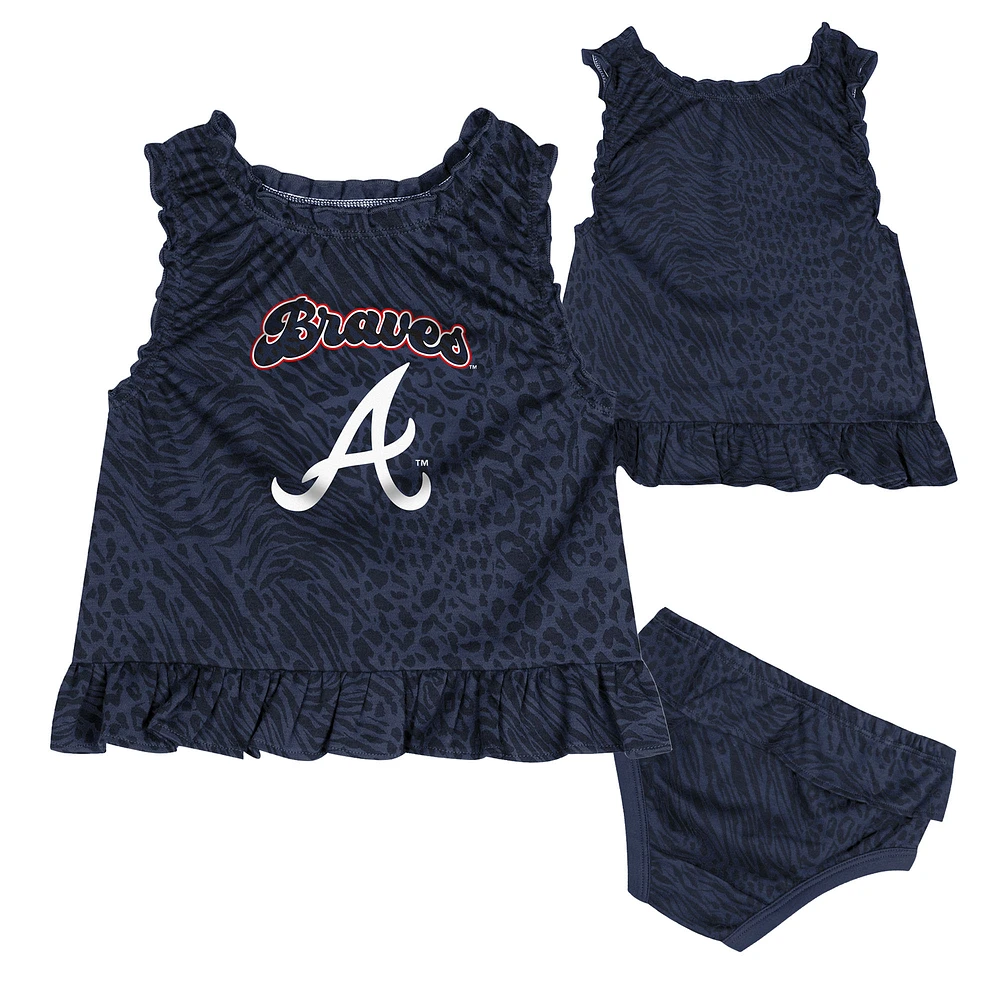 Infant Navy Atlanta Braves Playground Dress & Bloomers Set