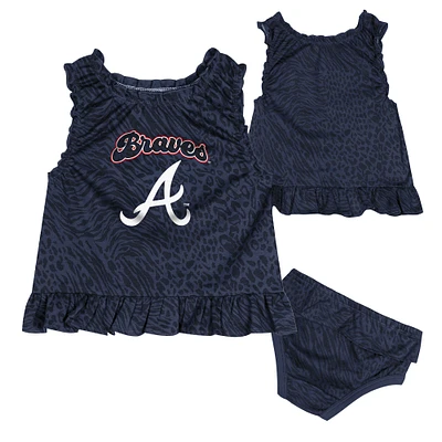 Infant Navy Atlanta Braves Playground Dress & Bloomers Set