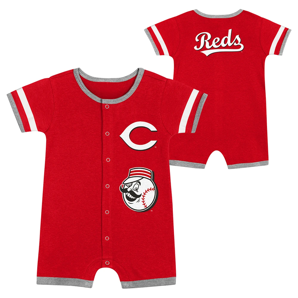 Newborn Red Cincinnati Reds Double Hit Coveralls