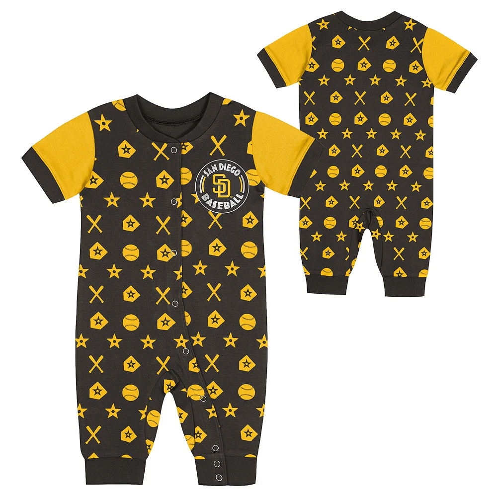 Newborn Brown San Diego Padres Hard 90 Coveralls