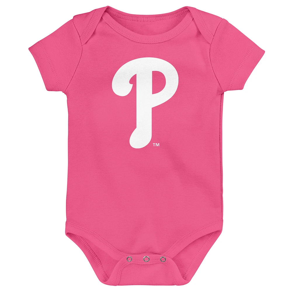 Newborn Pink Philadelphia Phillies Primary Logo Bodysuit