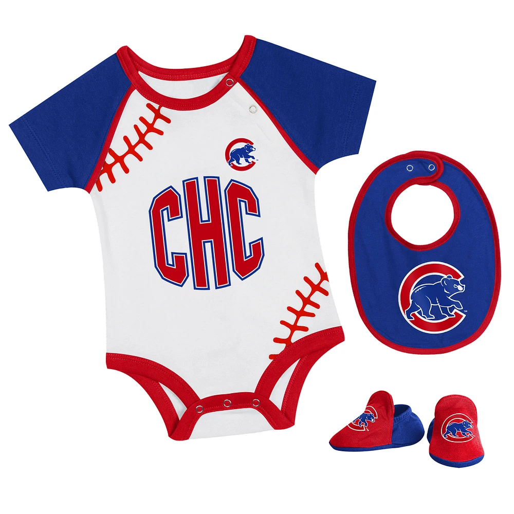 Newborn & Infant Chicago Cubs Tied Up Bodysuit, Bib Bootie Set