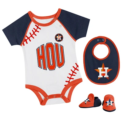 Newborn & Infant Houston Astros Tied Up Bodysuit, Bib Bootie Set