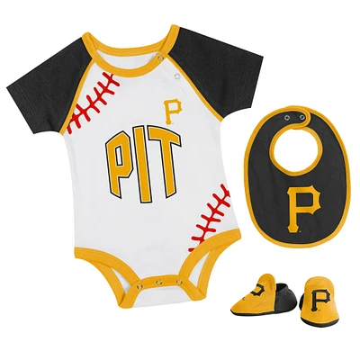 Newborn & Infant Pittsburgh Pirates Tied Up Bodysuit, Bib Bootie Set