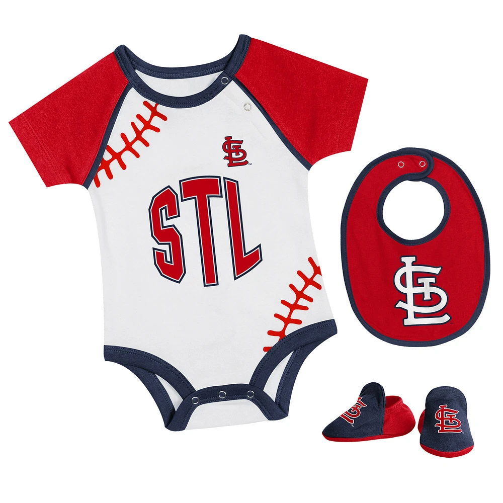 Newborn & Infant St. Louis Cardinals Tied Up Bodysuit, Bib Bootie Set
