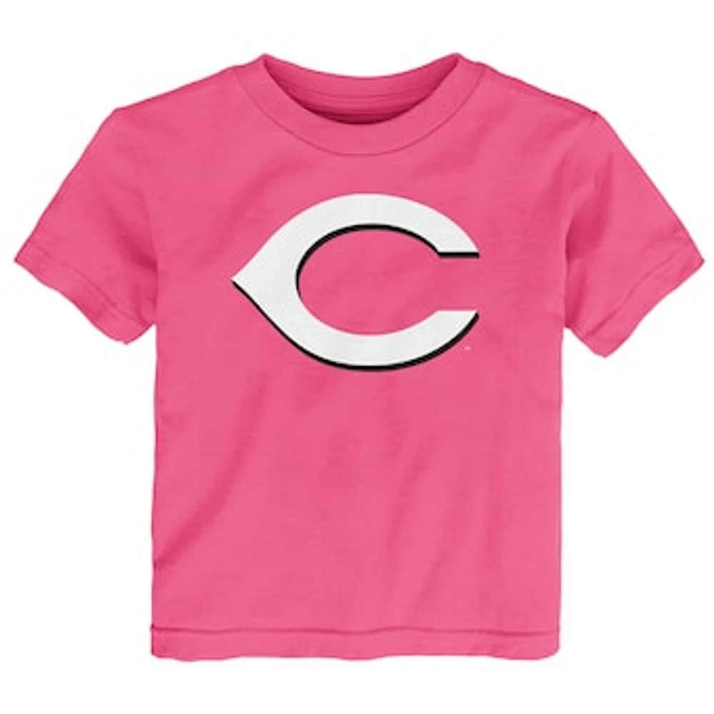 Toddler Pink Cincinnati Reds Primary Logo T-Shirt