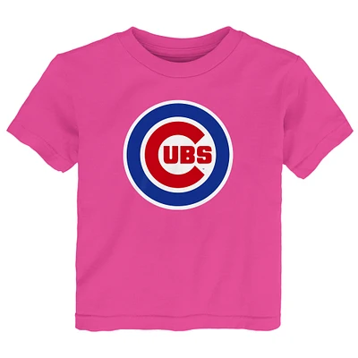Toddler Pink Chicago Cubs Primary Logo T-Shirt