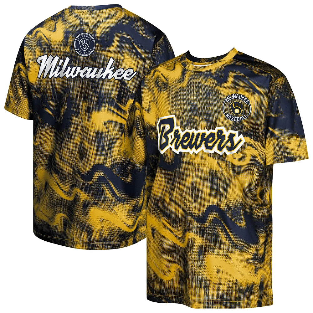 Youth Navy/Gold Milwaukee Brewers Pinch Hitter T-Shirt