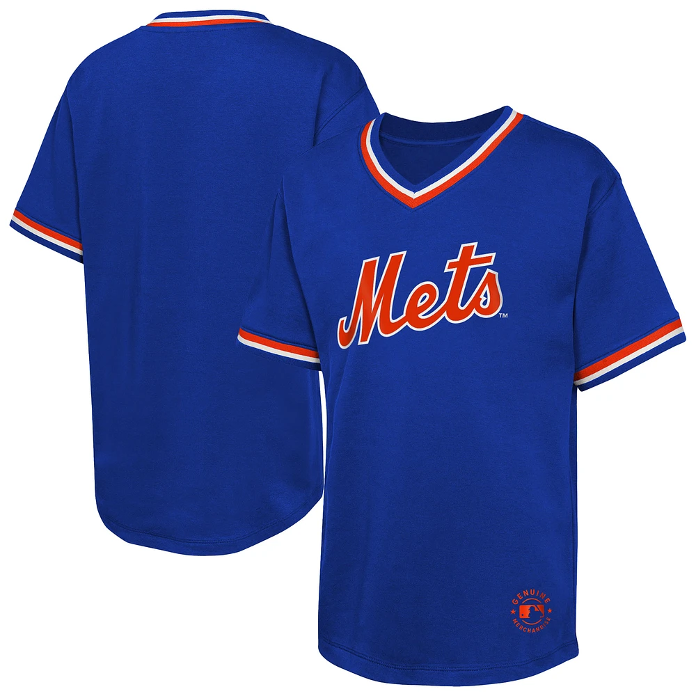 Youth Royal New York Mets Relief Pitcher V-Neck T-Shirt