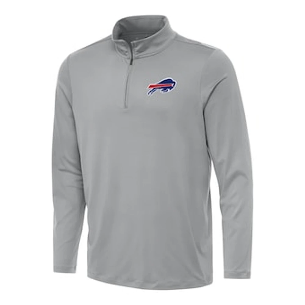 Men's Antigua Gray Buffalo Bills Reprocess Quarter-Zip Top