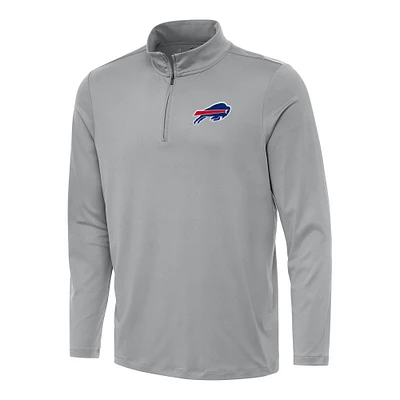 Men's Antigua Gray Buffalo Bills Reprocess Quarter-Zip Top
