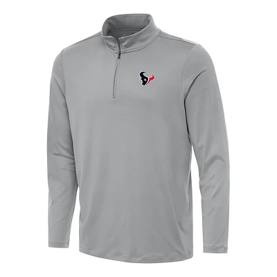 Men's Antigua Gray Houston Texans Reprocess Quarter-Zip Top