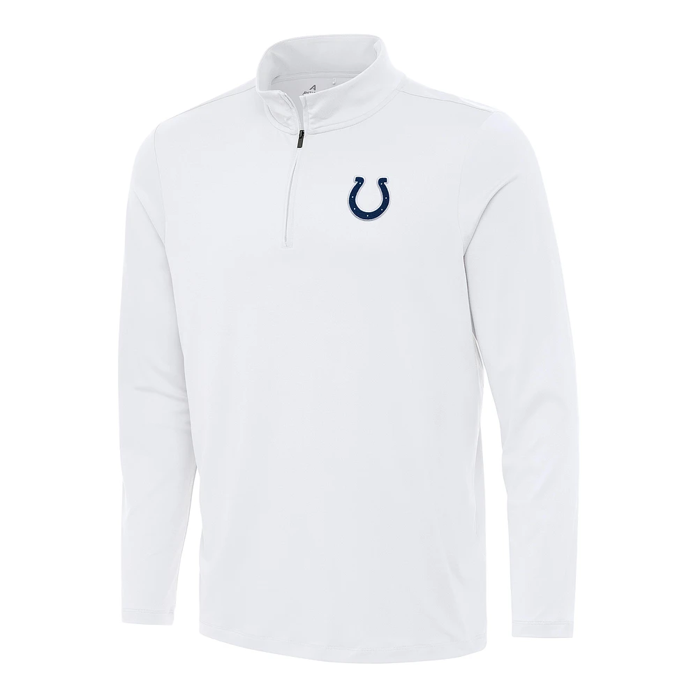 Men's Antigua White Indianapolis Colts Reprocess Quarter-Zip Top