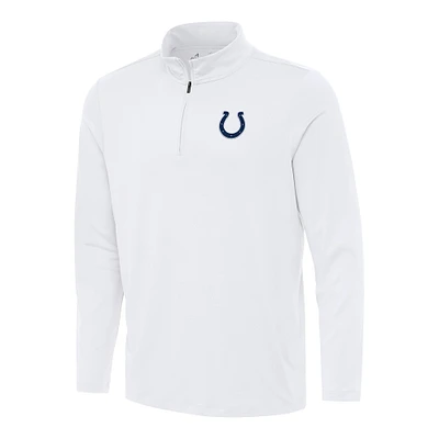 Men's Antigua White Indianapolis Colts Reprocess Quarter-Zip Top