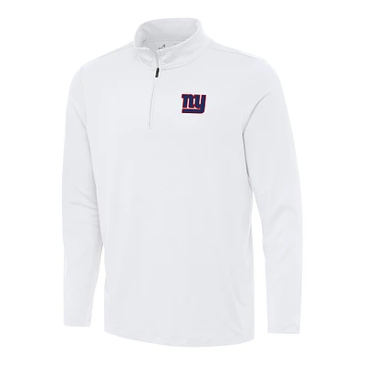 Men's Antigua White New York Giants Reprocess Quarter-Zip Top