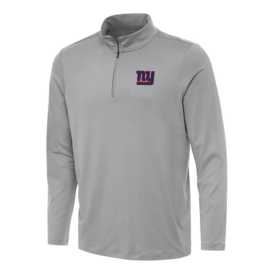 Men's Antigua Gray New York Giants Reprocess Quarter-Zip Top