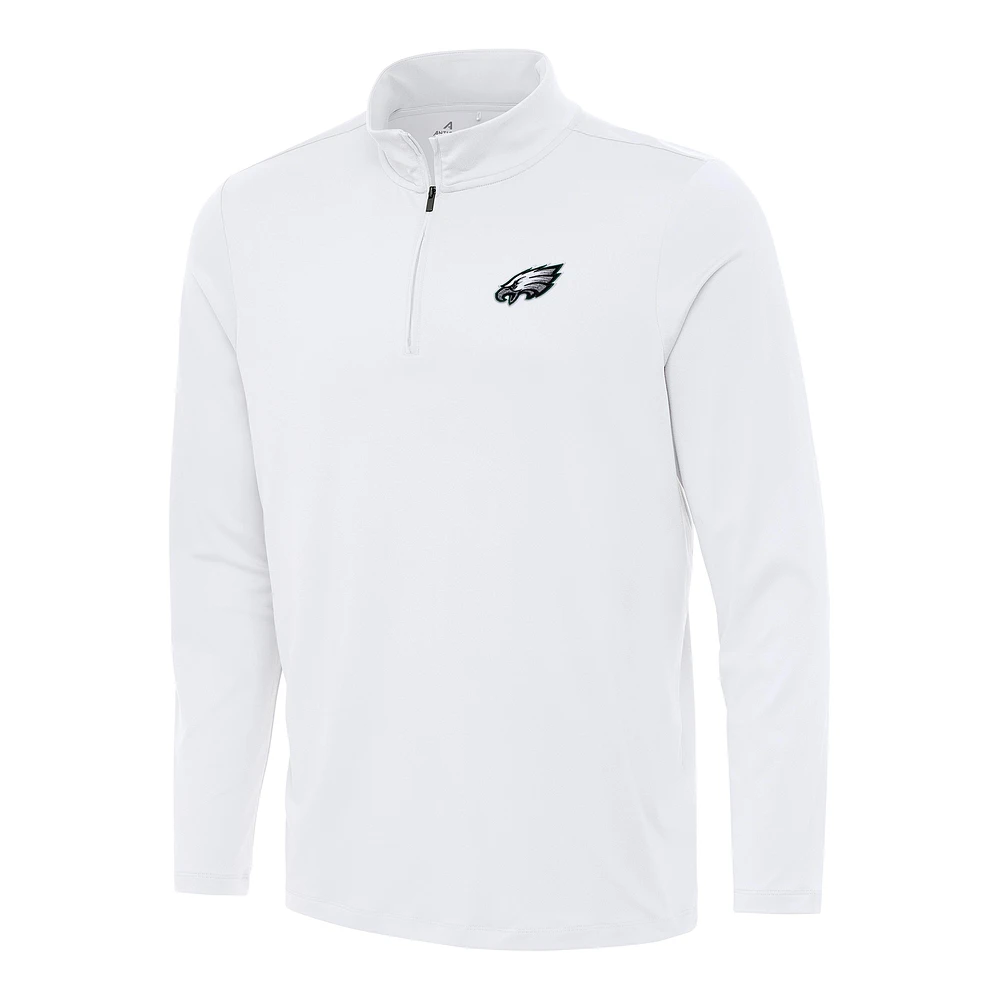 Men's Antigua White Philadelphia Eagles Reprocess Quarter-Zip Top
