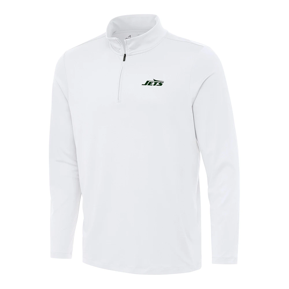 Men's Antigua White New York Jets Reprocess Quarter-Zip Top