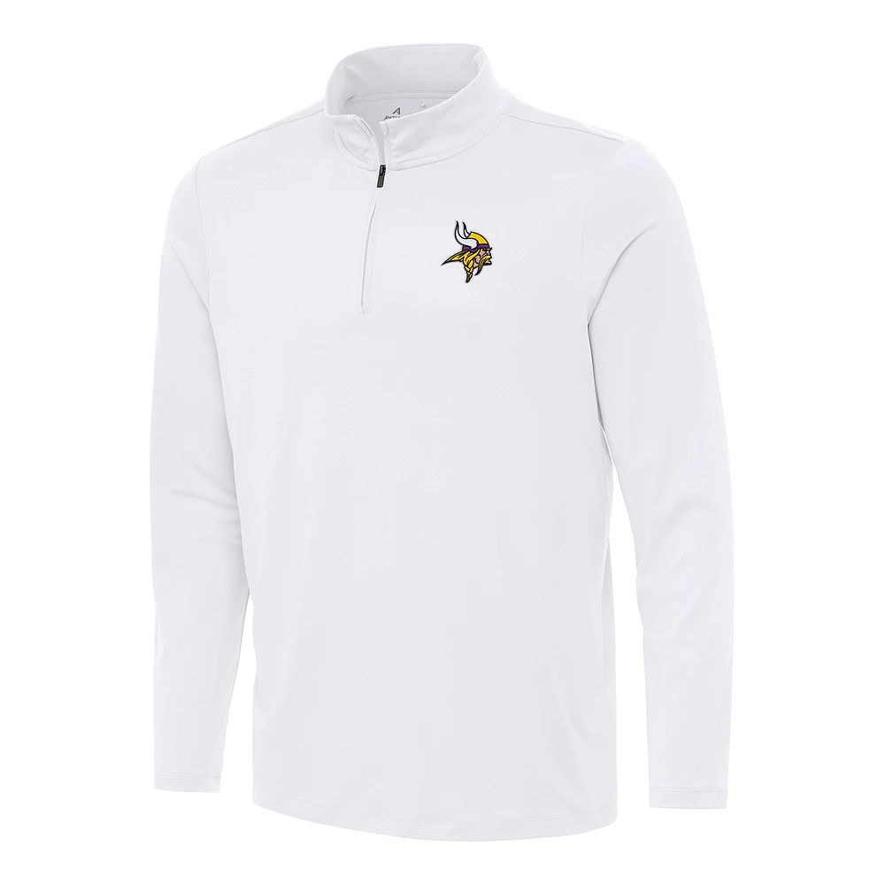 Men's Antigua White Minnesota Vikings Reprocess Quarter-Zip Top