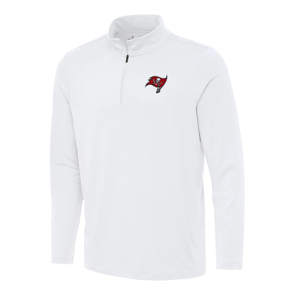 Men's Antigua White Tampa Bay Buccaneers Reprocess Quarter-Zip Top