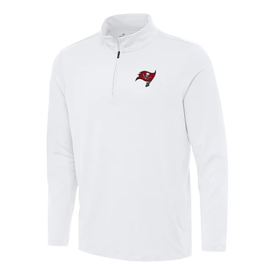 Men's Antigua White Tampa Bay Buccaneers Reprocess Quarter-Zip Top
