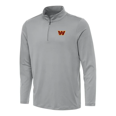 Men's Antigua Gray Washington Commanders Reprocess Quarter-Zip Top